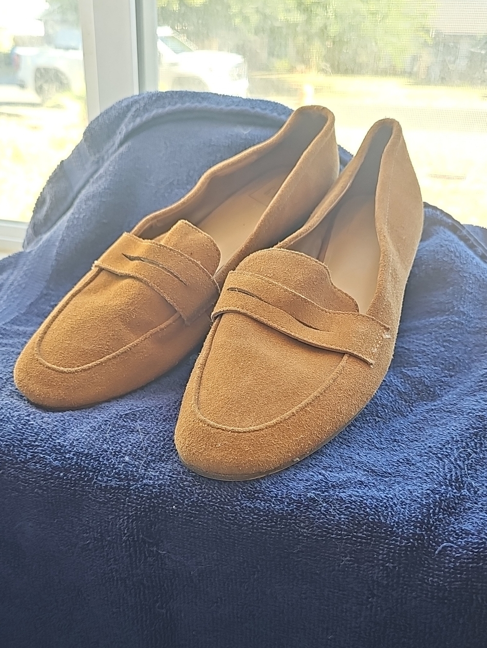 GAP Honey Brown Suede Loafers Women's Size 10